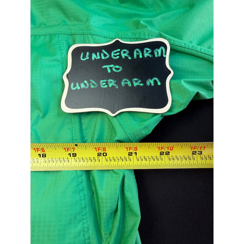 LL Bean Stowaway Rain Jacket Womens Medium Green Ripstop Hooded Gorpcore Outdoor - Picture 11 of 14